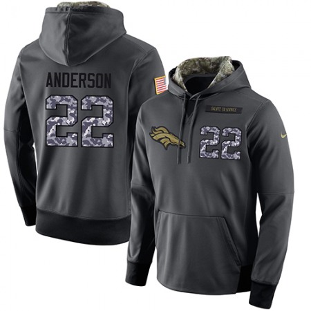 NFL Men's Denver Broncos #22 C.J. Anderson Stitched Black Anthracite Salute to Service Player Performance Hoodie