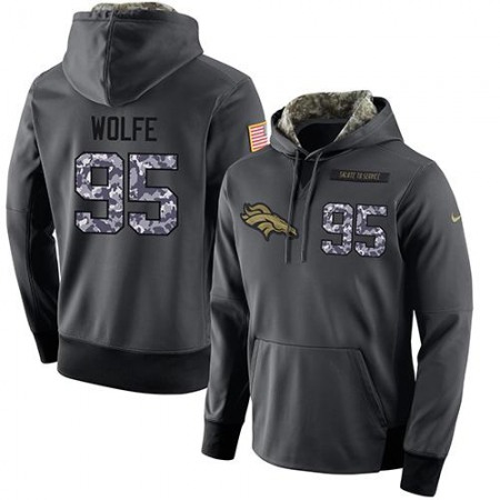 NFL Men's Denver Broncos #95 Derek Wolfe Stitched Black Anthracite Salute to Service Player Performance Hoodie