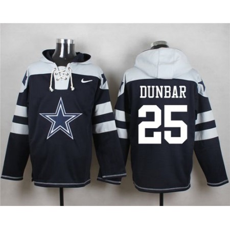 Cowboys #25 Lance Dunbar Navy Blue Player Pullover NFL Hoodie