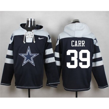 Cowboys #39 Brandon Carr Navy Blue Player Pullover NFL Hoodie