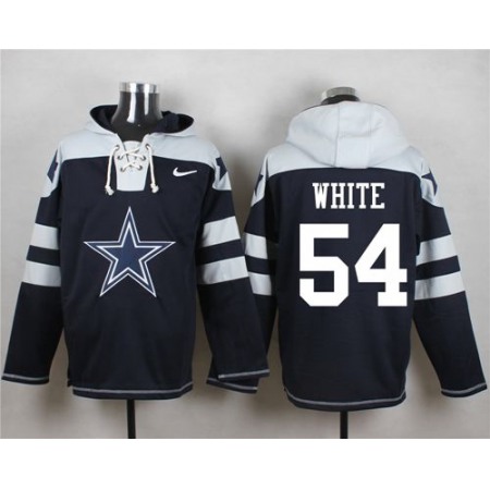 Cowboys #54 Randy White Navy Blue Player Pullover NFL Hoodie