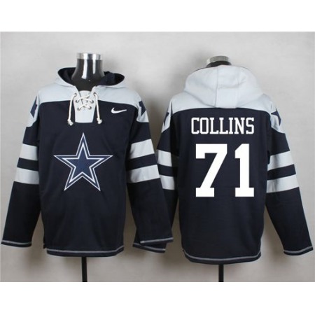Cowboys #71 La'el Collins Navy Blue Player Pullover NFL Hoodie