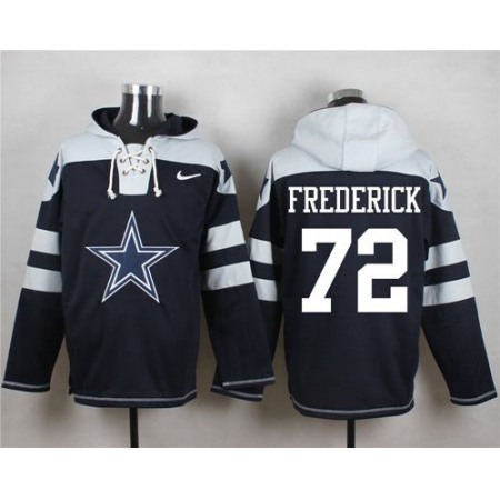 Cowboys #72 Travis Frederick Navy Blue Player Pullover NFL Hoodie