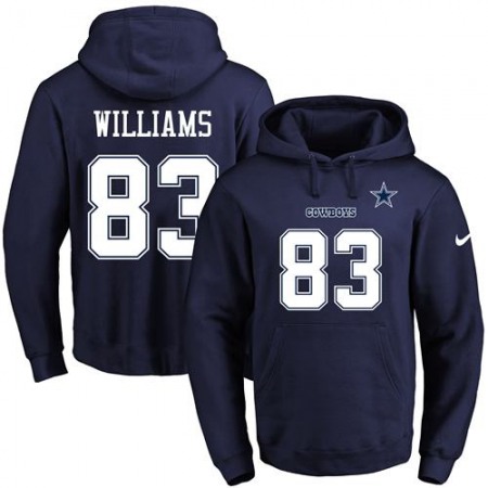 Cowboys #83 Terrance Williams Navy Blue Name & Number Pullover NFL Hoodie