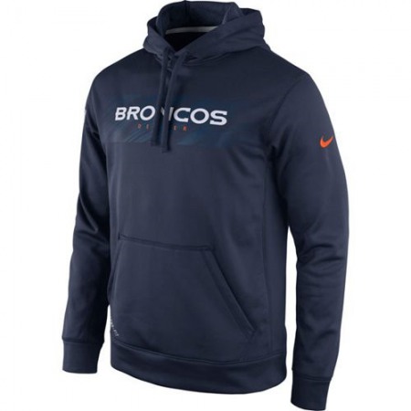 Denver Broncos KO Speed Wordmark Performance Hoodie Navy Blue