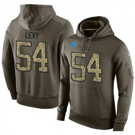 NFL Men's Detroit Lions #54 DeAndre Levy Stitched Green Olive Salute To Service KO Performance Hoodie