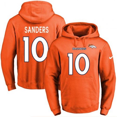Broncos #10 Emmanuel Sanders Orange Name & Number Pullover NFL Hoodie
