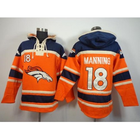 Broncos #18 Peyton Manning Orange Sawyer Hoodie Sweatshirt NFL Hoodie
