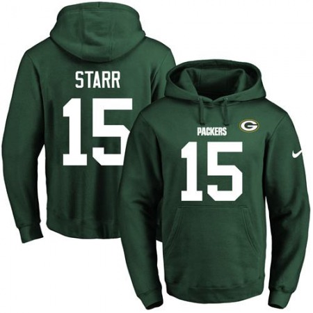 Packers #15 Bart Starr Green Name & Number Pullover NFL Hoodie