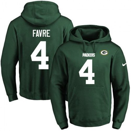 Packers #4 Brett Favre Green Name & Number Pullover NFL Hoodie