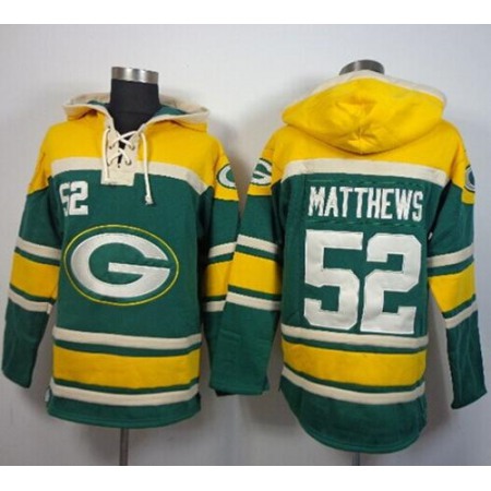 Packers #52 Clay Matthews Green Sawyer Hoodie Sweatshirt NFL Hoodie