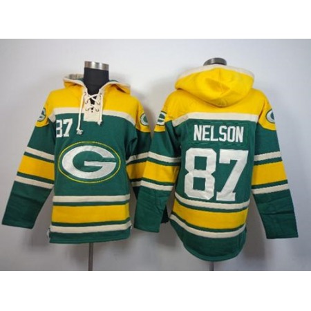 Packers #87 Jordy Nelson Green Sawyer Hoodie Sweatshirt NFL Hoodie