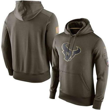 Men's Houston Texans Olive Salute To Service KO Performance Hoodie