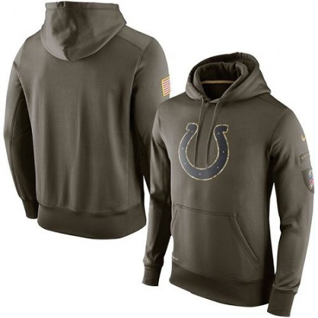 Men's Indianapolis Colts Olive Salute To Service KO Performance Hoodie