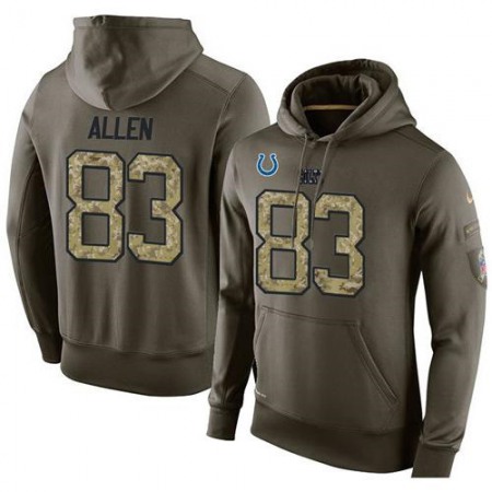 NFL Men's Indianapolis Colts #83 Dwayne Allen Stitched Green Olive Salute To Service KO Performance Hoodie