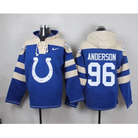Colts #96 Henry Anderson Royal Blue Player Pullover NFL Hoodie