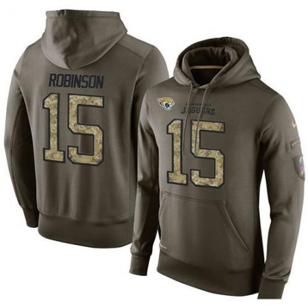 NFL Men's Jacksonville Jaguars #15 Allen Robinson Stitched Green Olive Salute To Service KO Performance Hoodie