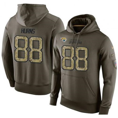 NFL Men's Jacksonville Jaguars #88 Allen Hurns Stitched Green Olive Salute To Service KO Performance Hoodie