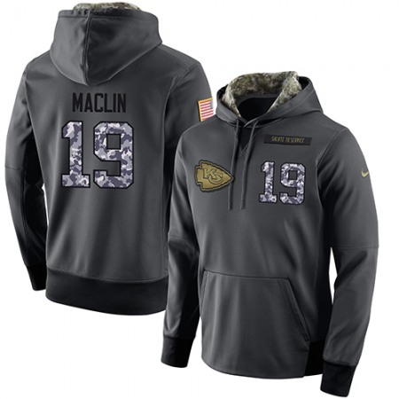 NFL Men's Kansas City Chiefs #19 Jeremy Maclin Stitched Black Anthracite Salute to Service Player Performance Hoodie