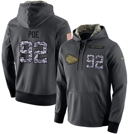 NFL Men's Kansas City Chiefs #92 Dontari Poe Stitched Black Anthracite Salute to Service Player Performance Hoodie