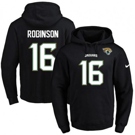 Jaguars #16 Denard Robinson Black Name & Number Pullover NFL Hoodie