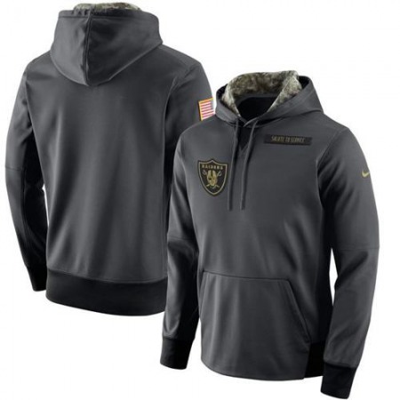 Men's Oakland Raiders Anthracite Salute to Service Player Performance Hoodie