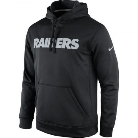 Men's Oakland Raiders Black KO Wordmark Performance Hoodie