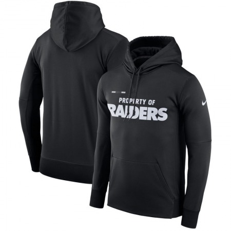 Men's Oakland Raiders Black Sideline Property Of Performance Pullover Hoodie