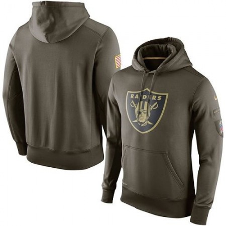 Men's Oakland Raiders Olive Salute To Service KO Performance Hoodie
