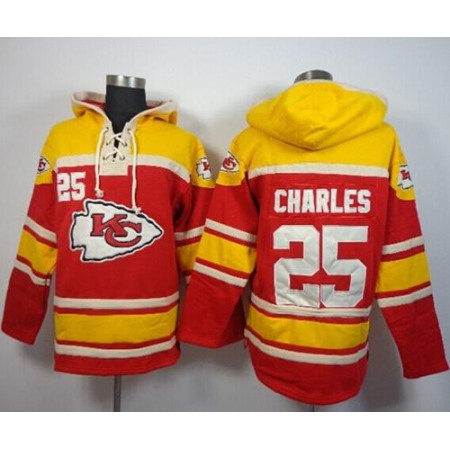 Chiefs #25 Jamaal Charles Red Sawyer Hoodie Sweatshirt NFL Hoodie