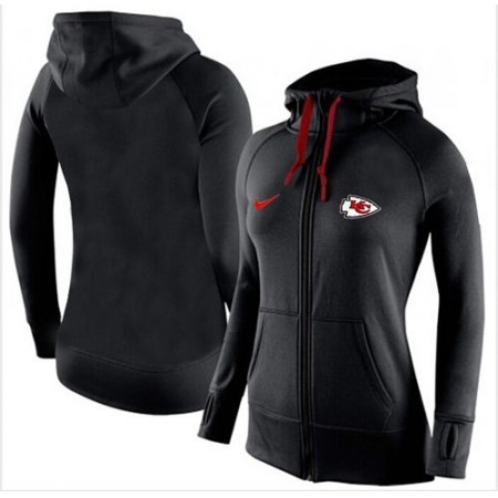 Women's Kansas City Chiefs Full-Zip Performance Hoodie Black