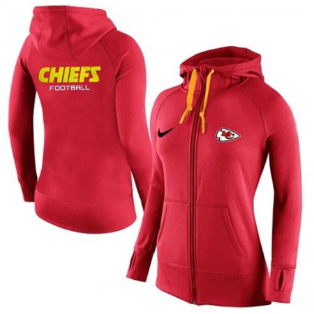 Women's Kansas City Chiefs Full-Zip Performance Hoodie Red