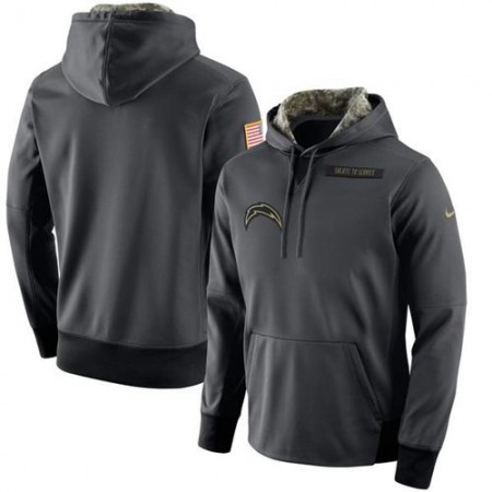 Men's San Diego Chargers Anthracite Salute to Service Player Performance Hoodie