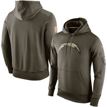 Men's San Diego Chargers Olive Salute To Service KO Performance Hoodie