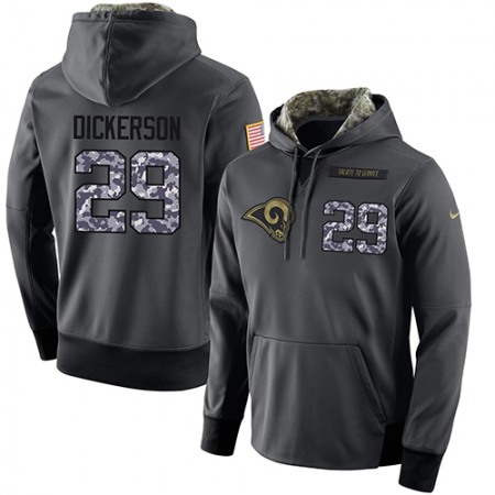 NFL Men's Los Angeles Rams #29 Eric Dickerson Stitched Black Anthracite Salute to Service Player Performance Hoodie