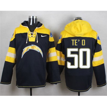 Chargers #50 Manti Te'o Navy Blue Player Pullover NFL Hoodie