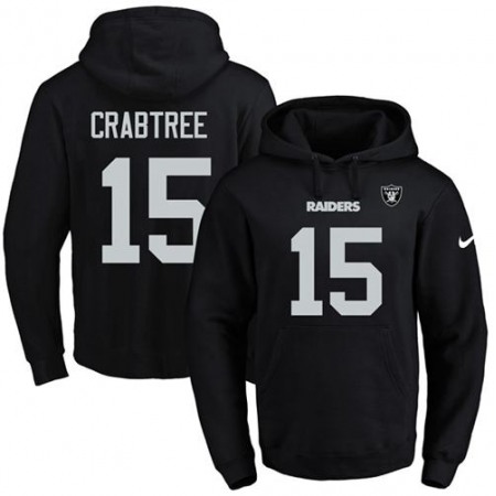 Raiders #15 Michael Crabtree Black Name & Number Pullover NFL Hoodie