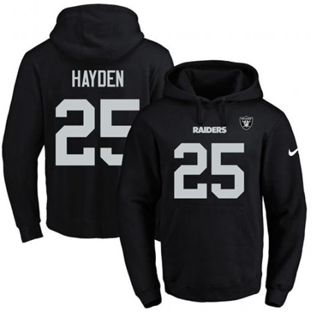 Raiders #25 D.J. Hayden Black Name & Number Pullover NFL Hoodie