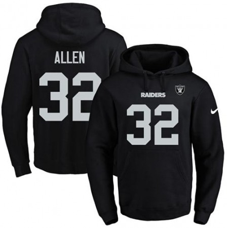 Raiders #32 Marcus Allen Black Name & Number Pullover NFL Hoodie