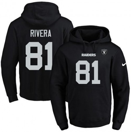 Raiders #81 Mychal Rivera Black Name & Number Pullover NFL Hoodie