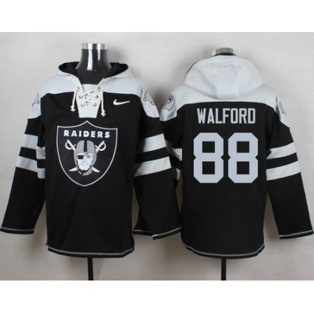 Raiders #88 Clive Walford Black Player Pullover NFL Hoodie