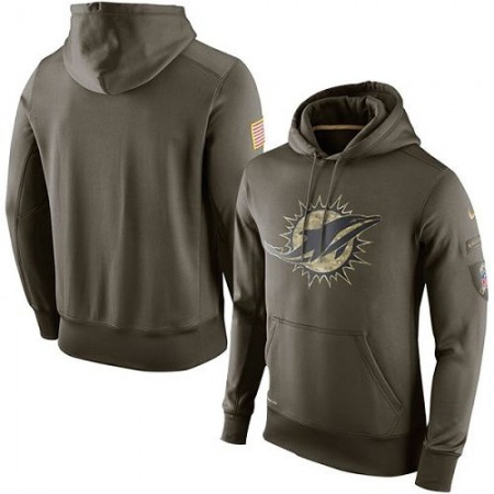 Men's Miami Dolphins Olive Salute To Service KO Performance Hoodie