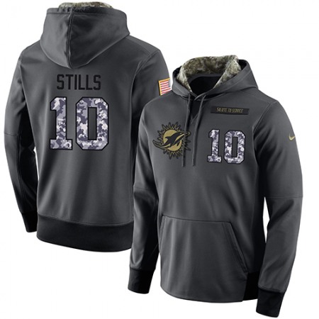 NFL Men's Miami Dolphins #10 Kenny Stills Stitched Black Anthracite Salute to Service Player Performance Hoodie