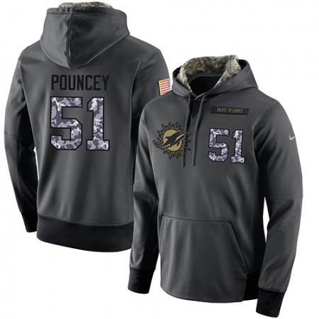 NFL Men's Miami Dolphins #51 Mike Pouncey Stitched Black Anthracite Salute to Service Player Performance Hoodie