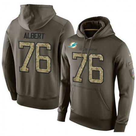 NFL Men's Miami Dolphins #76 Branden Albert Stitched Green Olive Salute To Service KO Performance Hoodie