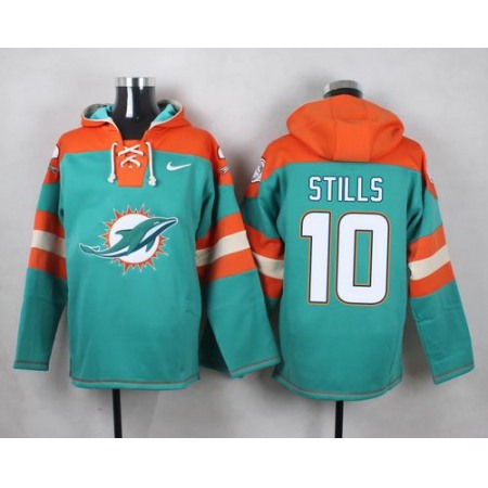 Dolphins #10 Kenny Stills Aqua Green Player Pullover NFL Hoodie