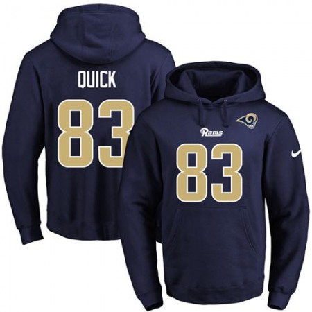 Rams #83 Brian Quick Navy Blue Name & Number Pullover NFL Hoodie
