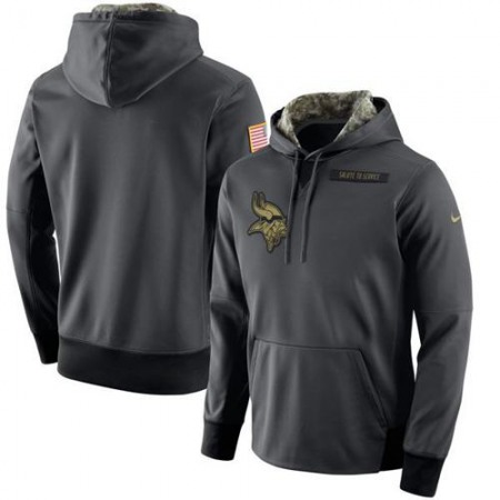 Men's Minnesota Vikings Anthracite Salute to Service Player Performance Hoodie
