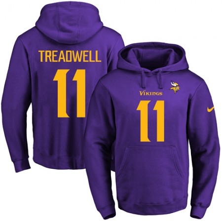 Vikings #11 Laquon Treadwell Purple(Gold No.) Name & Number Pullover NFL Hoodie