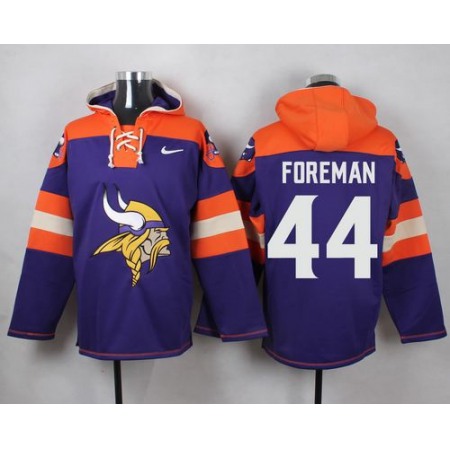 Vikings #44 Chuck Foreman Purple Player Pullover NFL Hoodie